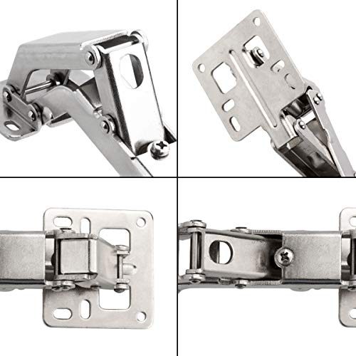 HNBun 2PCS 165 Degree Cabinet Hinge, Stainless Steel Kitchen Cabinet Hinges Hidden Cabinet Hinges, Full Overlay Cabinet Hinge with Soft Closing for Lazy Susan Cabinet, Kitchen Cabinet Doors, Wardrobe - Image 4