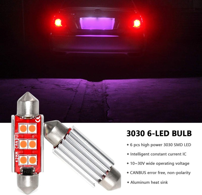 Phinlion Super Bright 578 LED Bulb - Purple (4 Pack) - Image 3