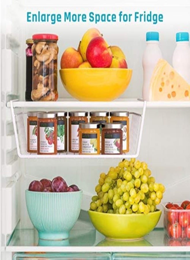 AKDC Under Shelf Basket, Ispecle 4 Pack White Wire Rack, Slides Under Shelves For Storage, Easy To Install  - Image 5