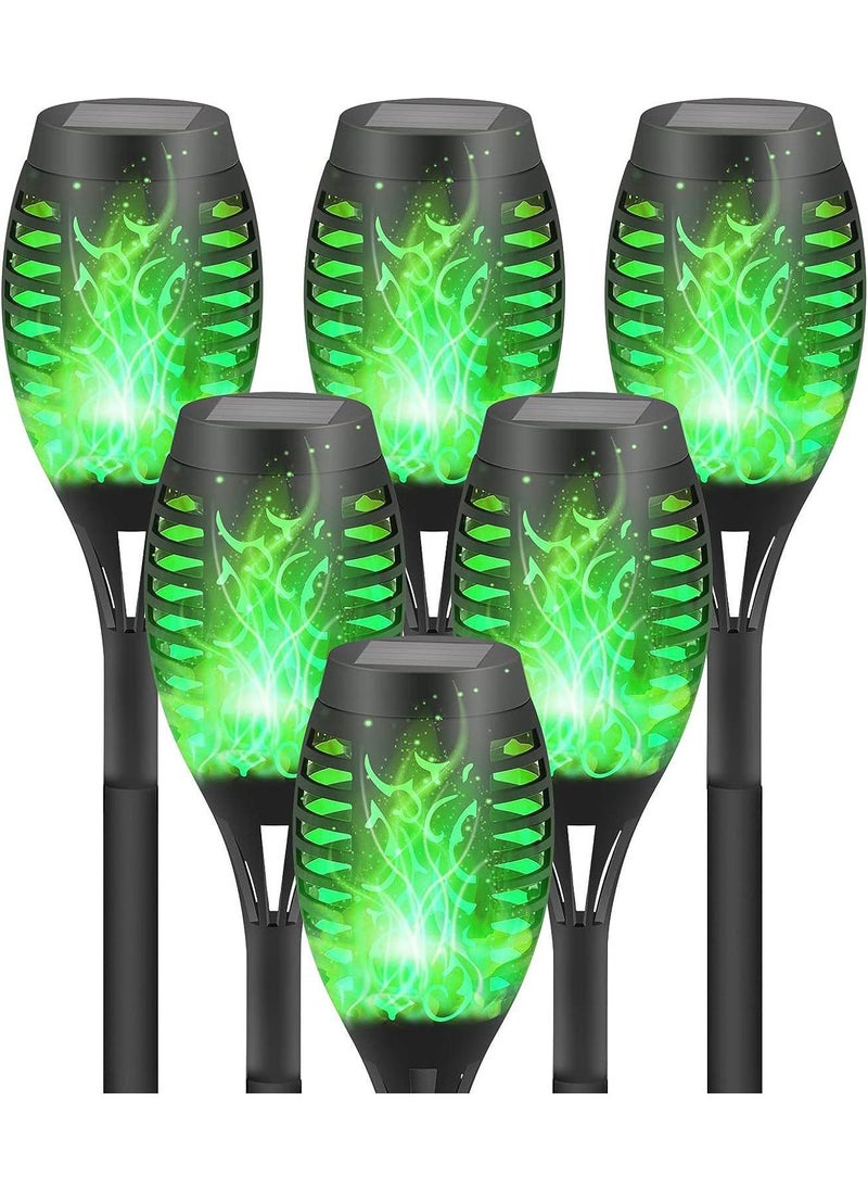 Generic 6-Pieces Solar Torch Lights With Flickering Flame Fire Effect Garden Light Auto On OR Off Dust To Dawn Outdoor Waterproof Landscape Decoration Solar Powered Security Torch Light  - Image 1