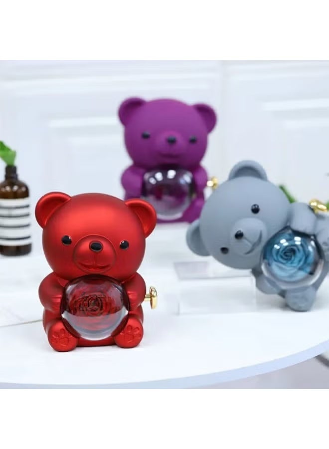 Rose Teddy Bear Gift دبدوب وردة داخل كرة شفافة متعدد الألوان – هدية رومانسية فاخرة للبنات والحبيبة – هدية عيد الحب وديكور غرف - Image 5