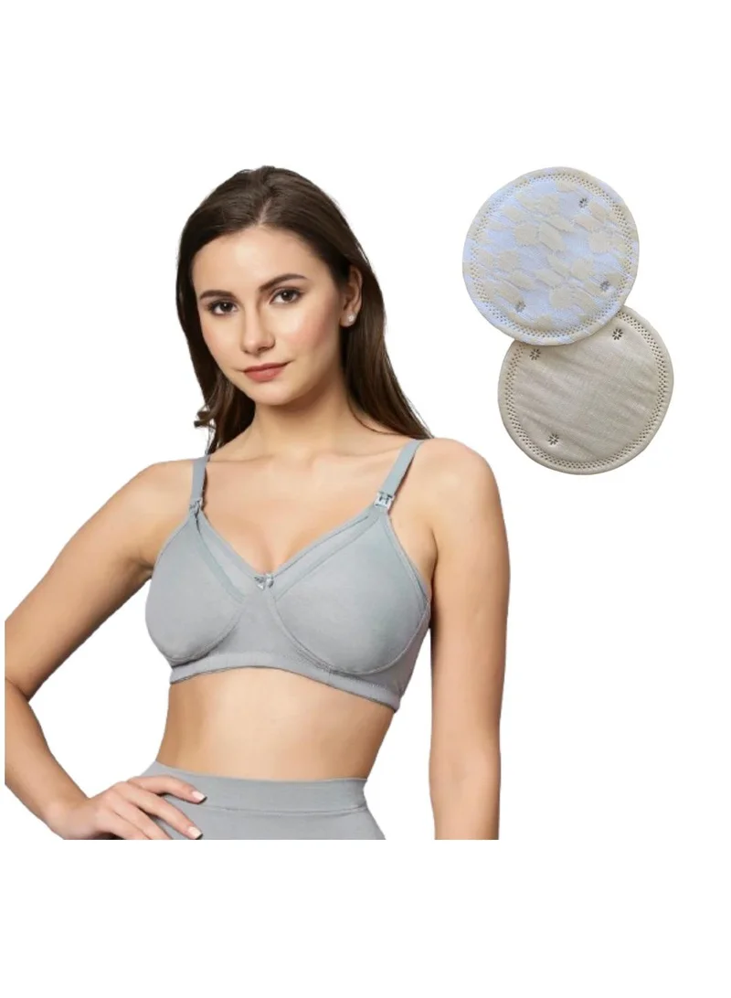 TUMMY  TUMMY Bamboo Cotton Non-Padded Wired free Bra with 2pc Breast Pad for Women | Best Price UAE