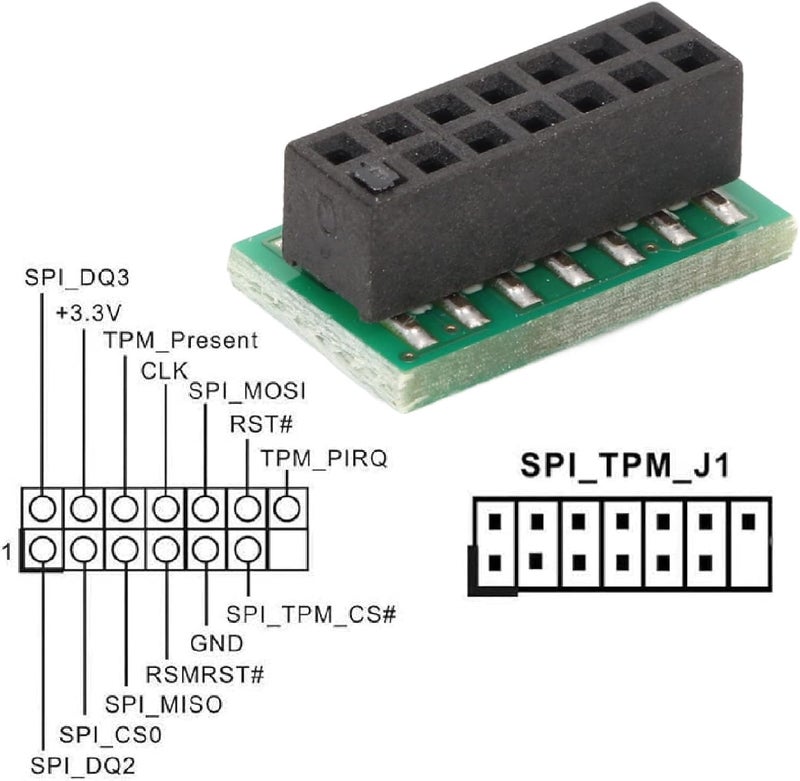 TPM 2.0 Encryption Security Module, TPM 2.0 Module, 14Pin SPI TPM 2.0 Encryption Security Module for 10 for 2.0, for Trusted for - Image 4