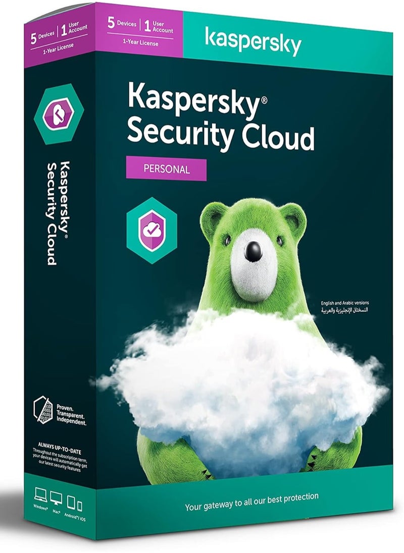 KASPERSKY SOFTWARE KASPERSKY SECURITY CLOUD PERSONAL - 5 USERS 