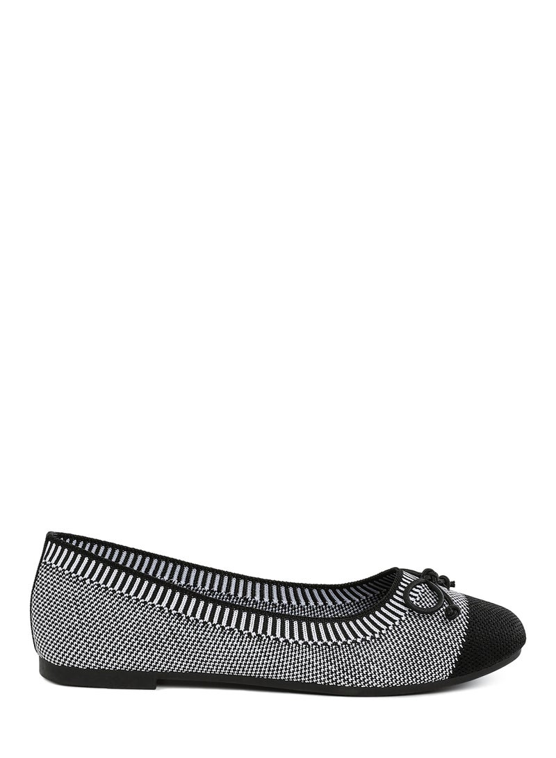 London Rag Two Tone Ballerinas in Grey and Black - Image 1
