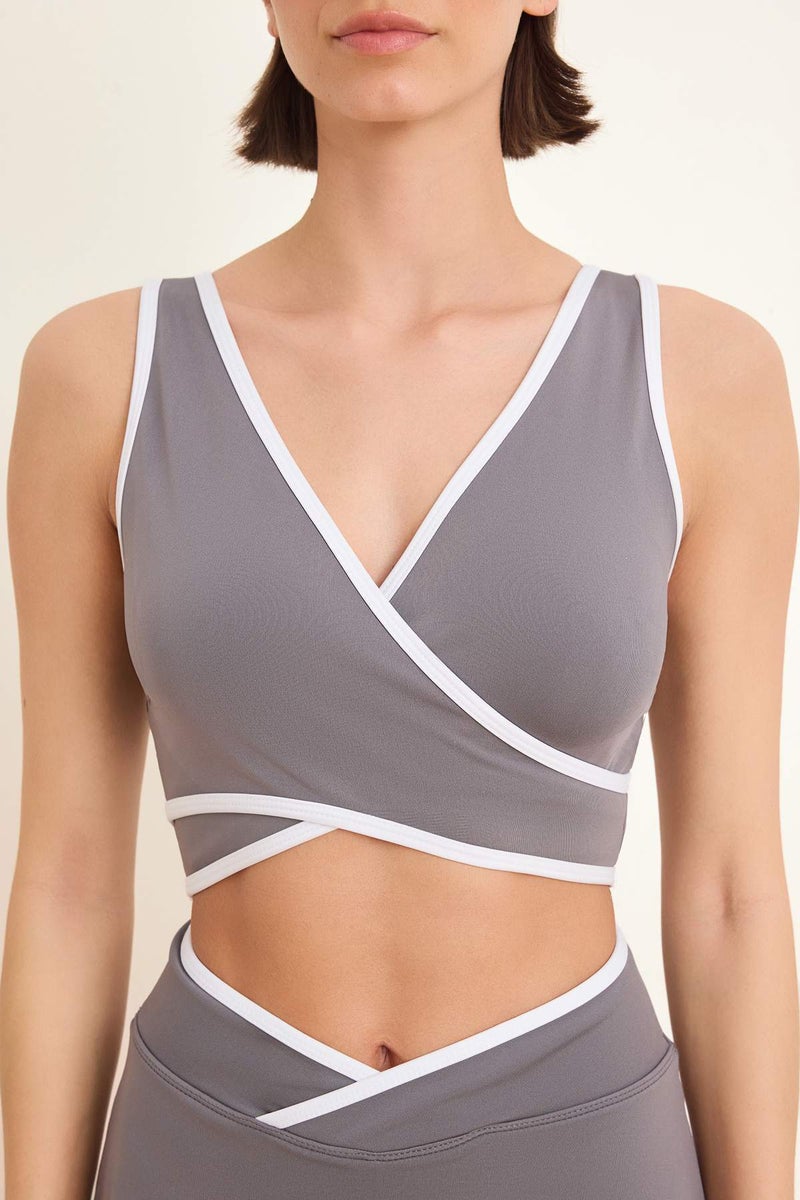 trendyol Gray Diver/Scuba Throw Cap Sports Bra Thmss26Ss00009 - Image 3