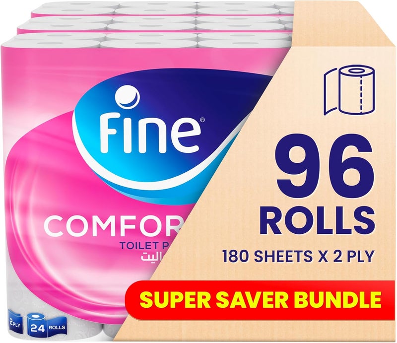 Fine ورق تواليت فاين كومفورت - 96 لفة - Image 1