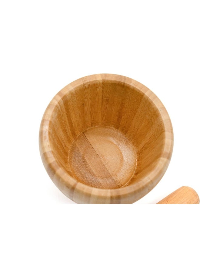 Kovar Wooden Mortar And Pestle, Bamboo Grinding Set For Spices, Herbs, And Small Foods - Image 3