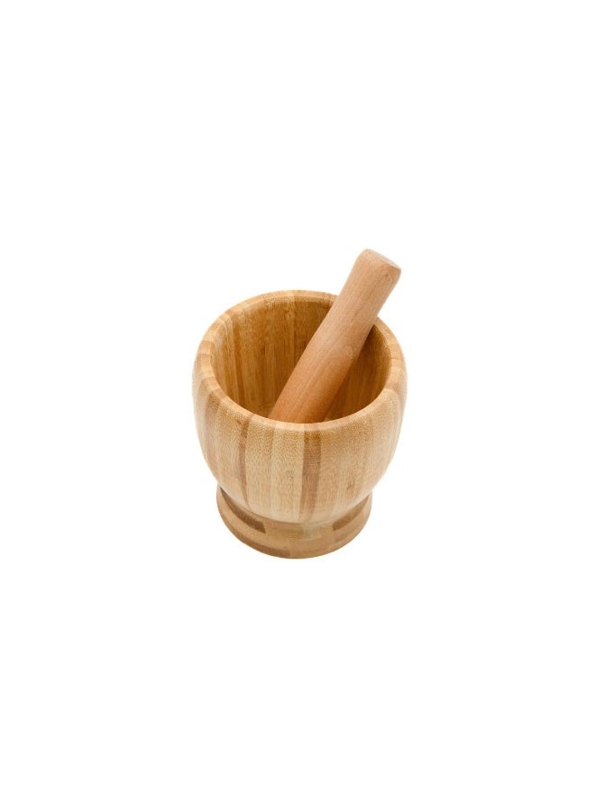 Kovar Wooden Mortar And Pestle, Bamboo Grinding Set For Spices, Herbs, And Small Foods - Image 2