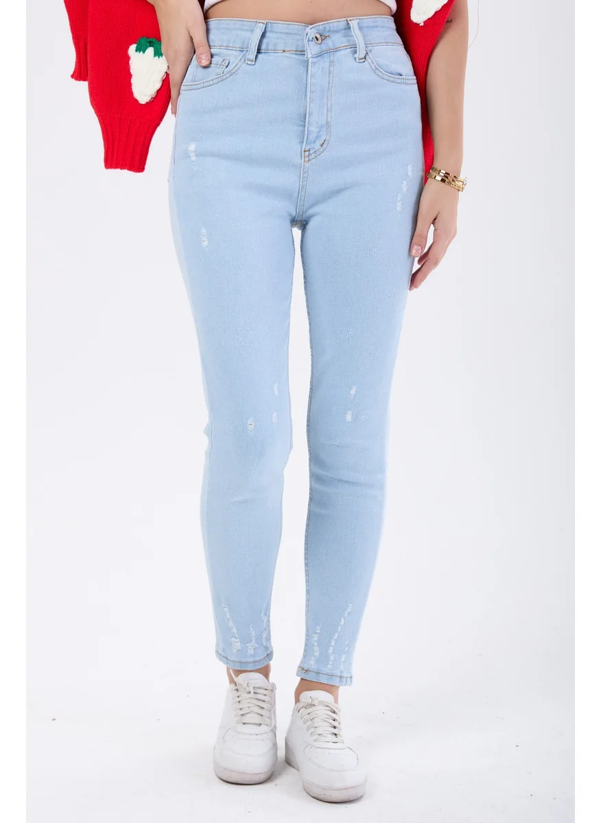 Tofisa 23811-ICE-BLUE Skinny Lycra Laser Jeans