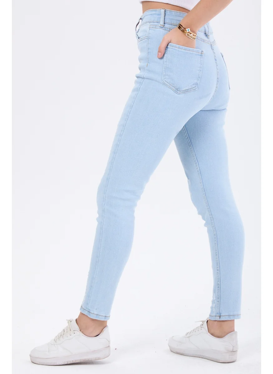Tofisa 23811-ICE-BLUE Skinny Lycra Laser Jeans