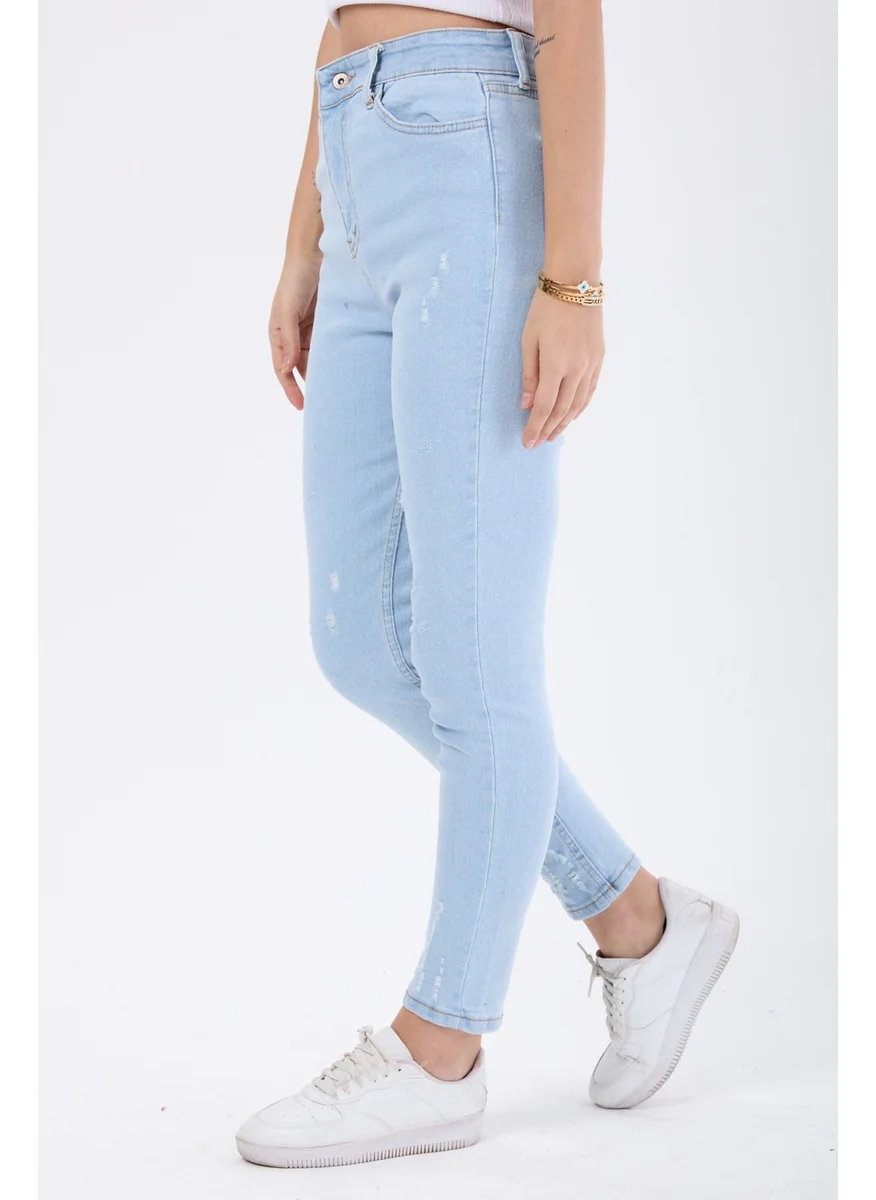 Tofisa 23811-ICE-BLUE Skinny Lycra Laser Jeans