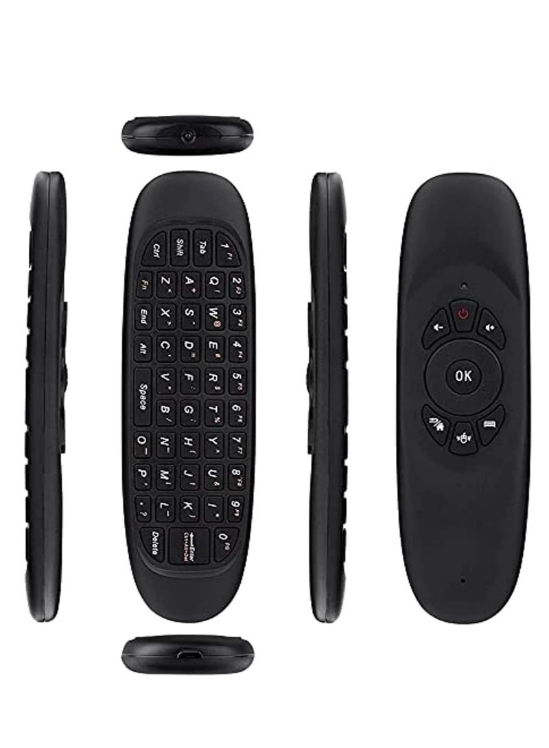Universal Wireless TV Remote Control: Air Mouse with Keyboard for Smart TVs, Set-Top Boxes, Media Players, and More (Black) - Image 1