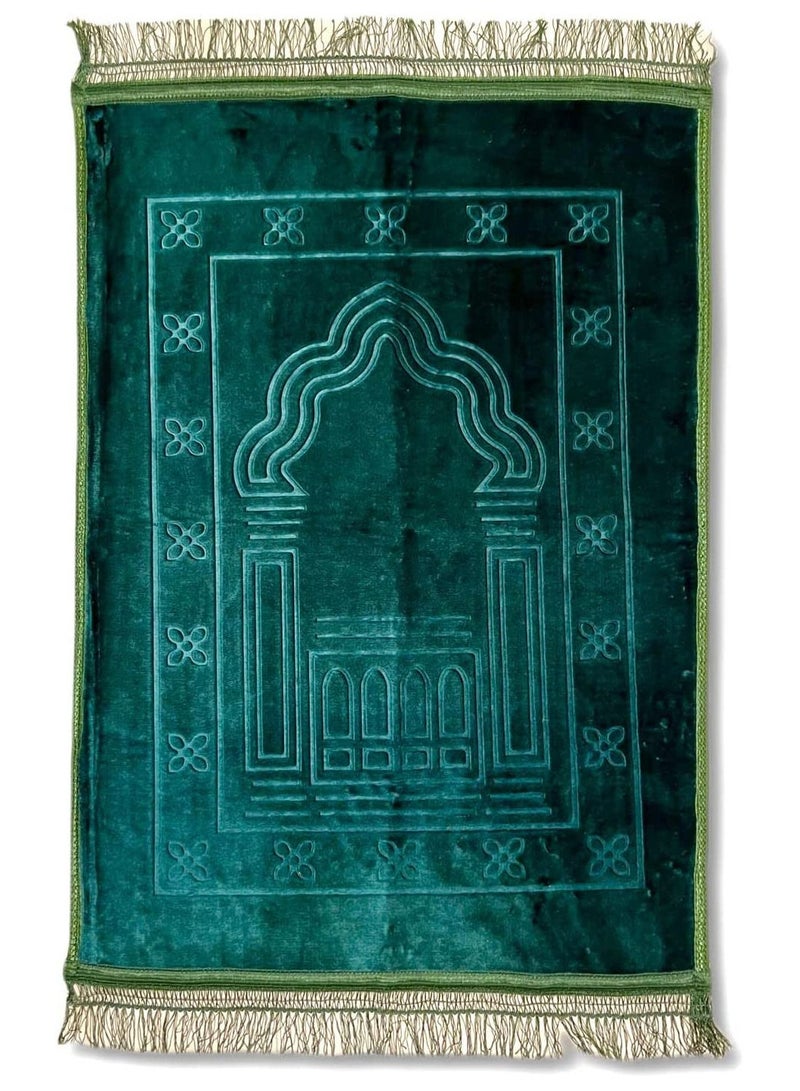 DeloPik Muslim Prayer Mat Rug, Islamic Prayer Mat - Image 1