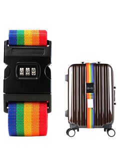 Generic Rainbow Password Safety Belt Adjustable Travel Luggage Strap Suitcase Strap Stylish Non-Slip Luggage Strap Lock Suitable for All Kinds of Suitcases  - Image 2