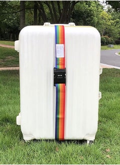 Generic Rainbow Password Safety Belt Adjustable Travel Luggage Strap Suitcase Strap Stylish Non-Slip Luggage Strap Lock Suitable for All Kinds of Suitcases  - Image 4