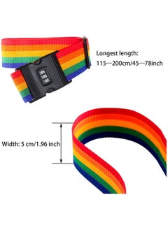 Generic Rainbow Password Safety Belt Adjustable Travel Luggage Strap Suitcase Strap Stylish Non-Slip Luggage Strap Lock Suitable for All Kinds of Suitcases  - Image 5