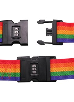Generic Rainbow Password Safety Belt Adjustable Travel Luggage Strap Suitcase Strap Stylish Non-Slip Luggage Strap Lock Suitable for All Kinds of Suitcases  - Image 3