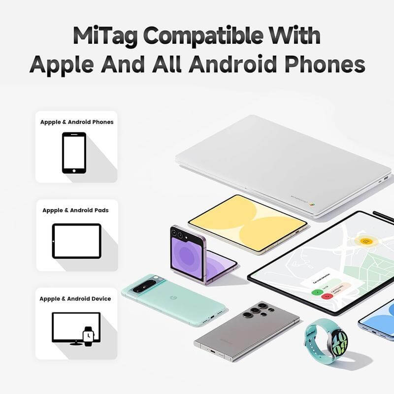 MiLi MiTag Bluetooth Tracker for Android, Google Certified Key Finder/Luggage Tracker/Item Locator, Smart Tracking Tag for Google Find My Device (Find Hub) App - Image 5