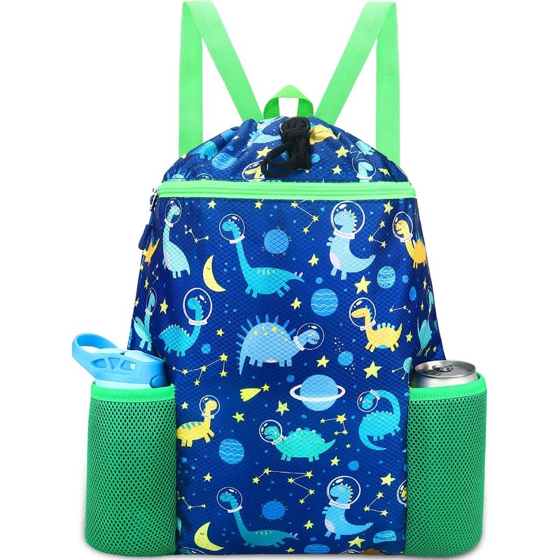 RHCPFOVR Panda Drawstring Backpack for Kids Drawstring Bags for Girls Swim Bag for Beach Swimming Pool Lightweight Draw String Bags Waterproof Sports Gym Bag With Two Water Bottle Holder - Image 2