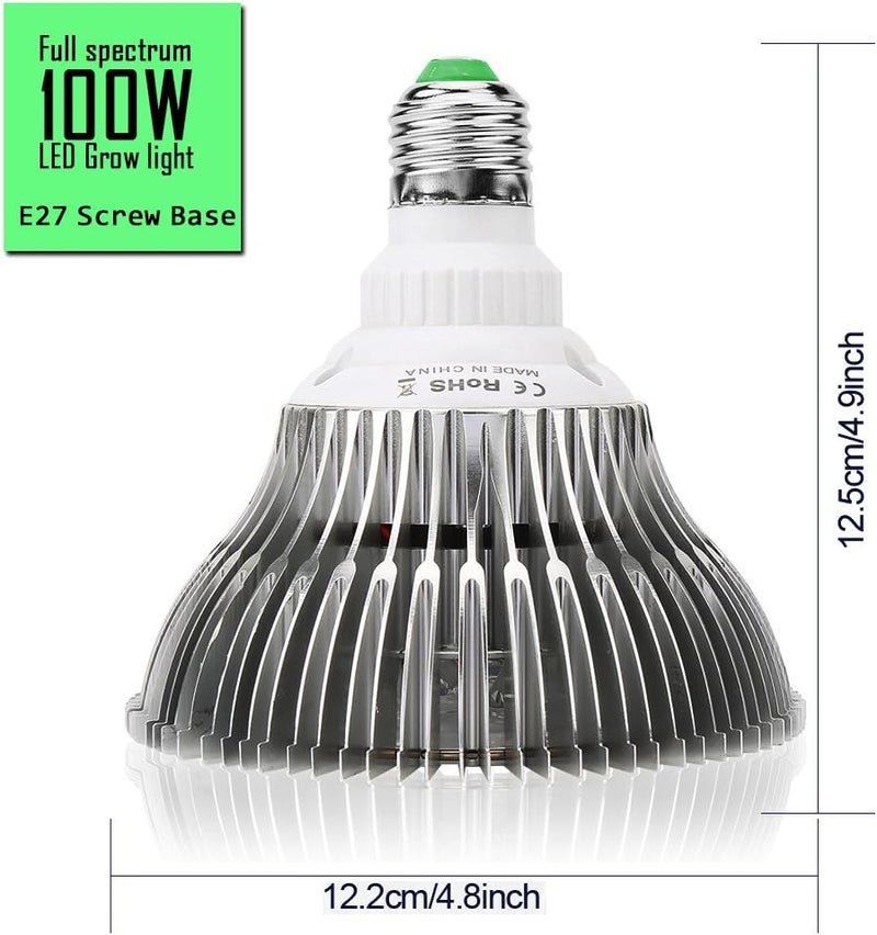 highydroLED 100W Led Grow Light Bulb Full Spectrum,Plant Light Bulb with 150 LEDs for Indoor Plants,E26/E27 Socket,Grow Lamp for Hydroponic Indoor Garden Greenhouse Succulent Veg Flower - Image 4