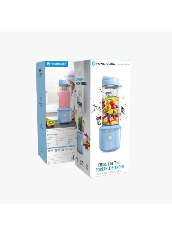 Powerlogy Powerology Press & Refresh Portable Blender 450ml USB-C Rechargeable 6-Blade Ice Crusher - Image 5