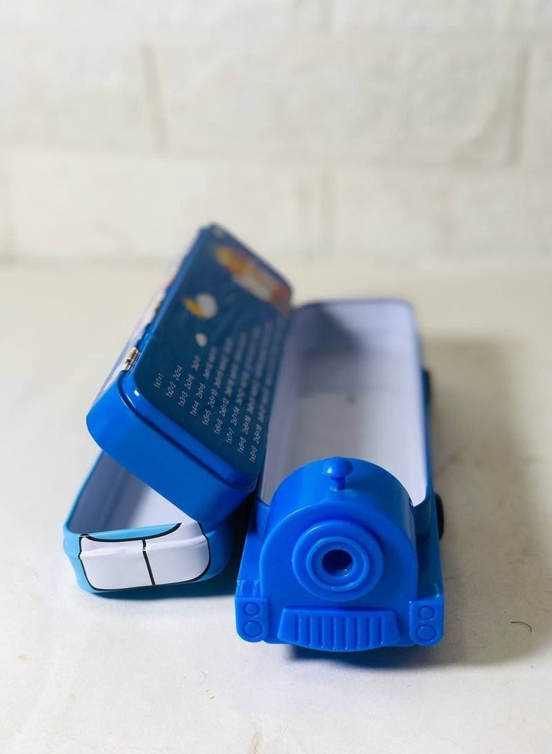 Bus pencil case and sharpener, 2 layers, made of sheet metal, in different colors - Image 5