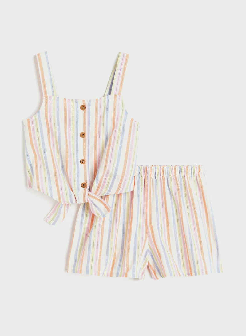 H&M Kids 2 Piece Stripe Top & Midi Skirt Set