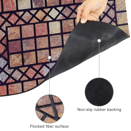 CHICHIC Welcome Door Mat 18 x 30 Inch Front Doormat Outdoors for Home Entrance Outdoors Mat for Outside Entry Way Doormat Entry Rugs, Heavy Duty Non Slip Rubber Back Low Profile, Colorful - Image 4
