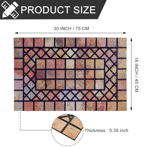 CHICHIC Welcome Door Mat 18 x 30 Inch Front Doormat Outdoors for Home Entrance Outdoors Mat for Outside Entry Way Doormat Entry Rugs, Heavy Duty Non Slip Rubber Back Low Profile, Colorful - Image 3