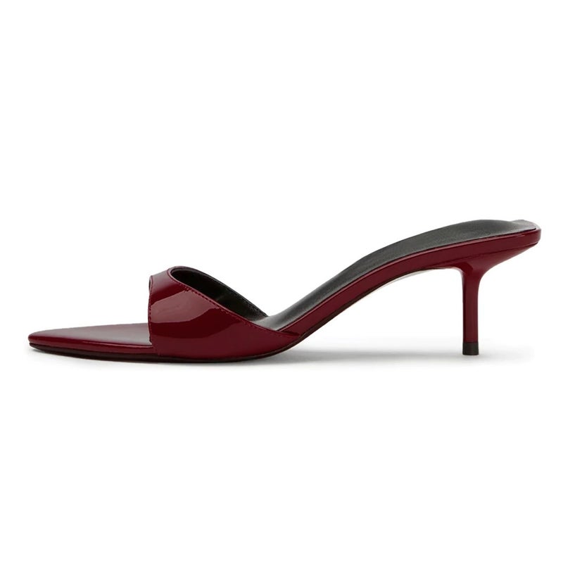 Mattiventon Red Slingback Heels Kitten Heels Pointed Open Toe Slip On Mules Sandals Fashion Party Wedding Prom Dress Shoes - Image 1