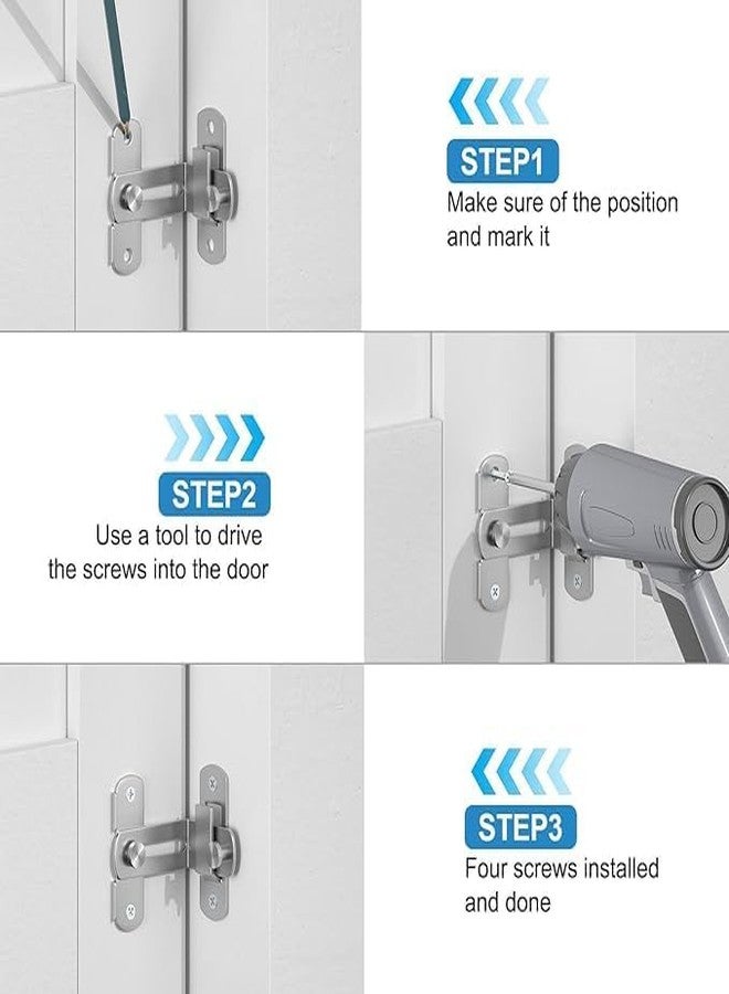 FEXONXA Barn Door Lock – 90 Degree Flip Latch for Sliding Doors, Windows, Gates & Cabinets – Heavy Duty Carbon Steel Door Latch with Screws – Privacy Lock for Barn, Garage & Outdoor Use - Image 2