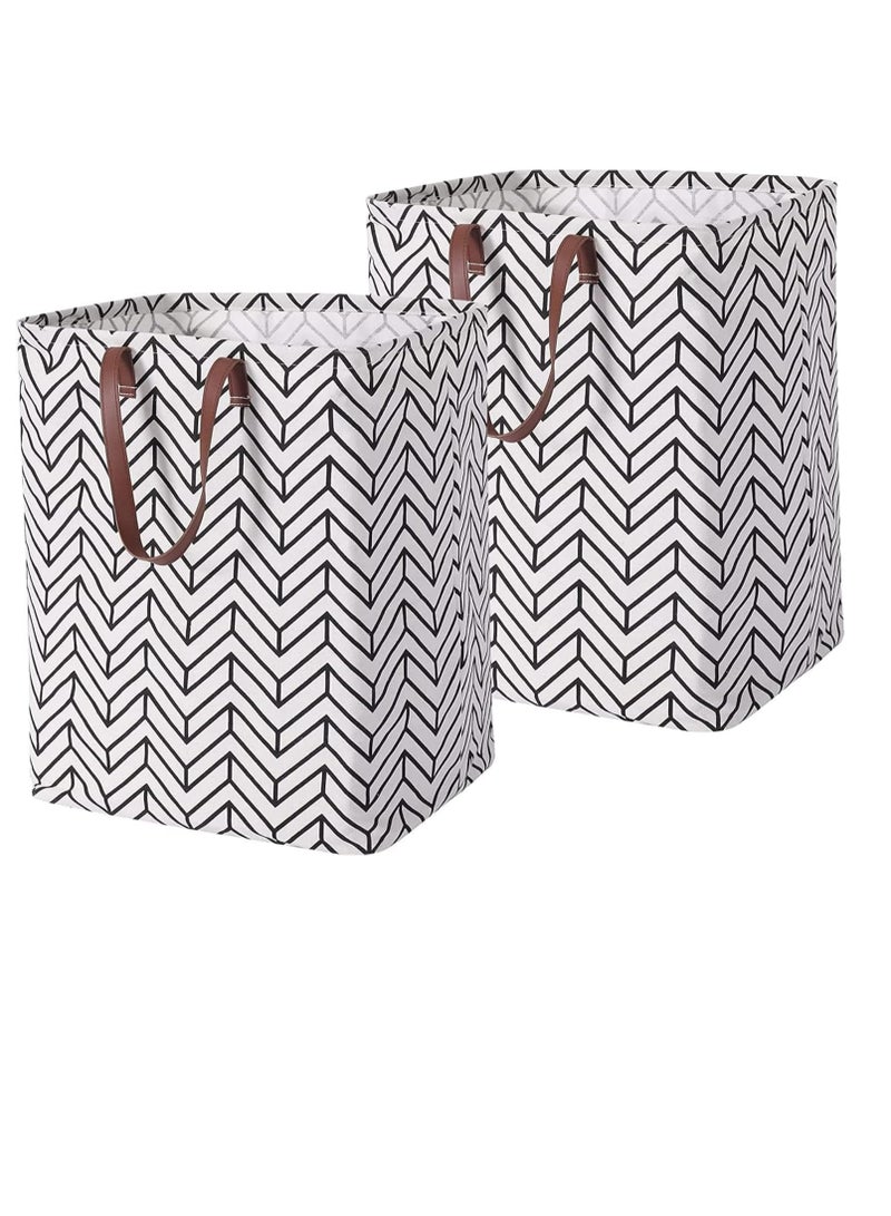 TRASSLE 2-Pack Large Laundry Basket, Waterproof, Freestanding Laundry Hamper, Collapsible Tall Clothes Hamper with Extended Handles for Clothes Toys in the Dorm and Family - Image 1