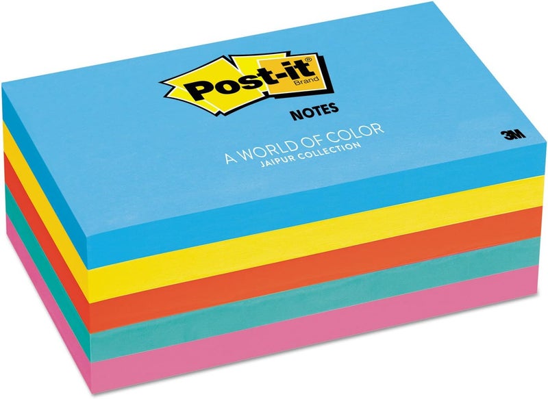 Post-it ملاحظات بوست-إت بألوان فائقة، ألوان مختلطة - 3x5 إنش (76 مم x 127 مم)، 100 ورقة/دفتر، 5 دفاتر/عبوة - Image 4