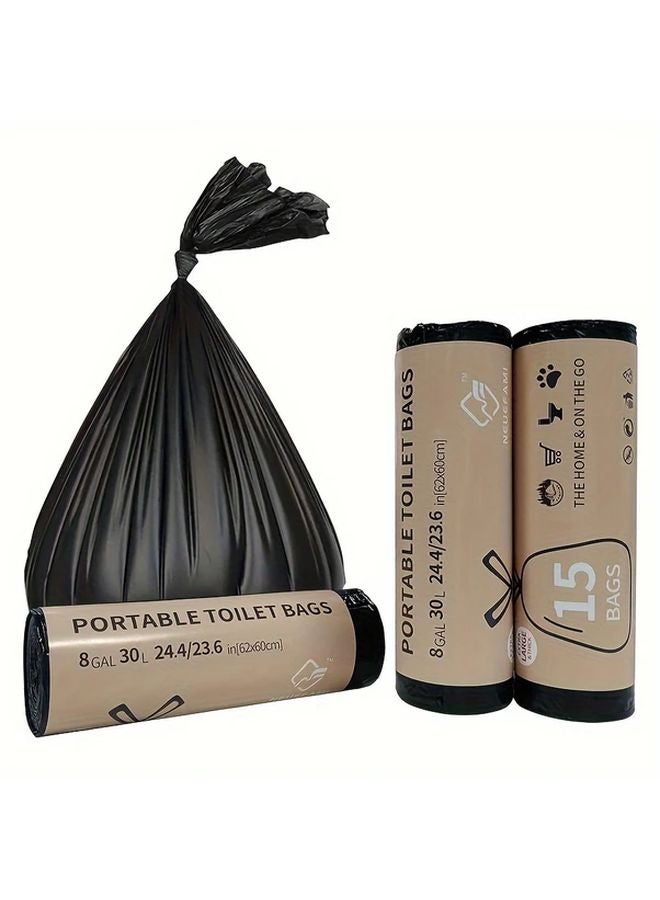 15 عَدّ 8 جالون أكياس صحية محمولة مقاومة للتسرب ومقاومة للتمزق للتخييم في الهواء الطلق - Image 1