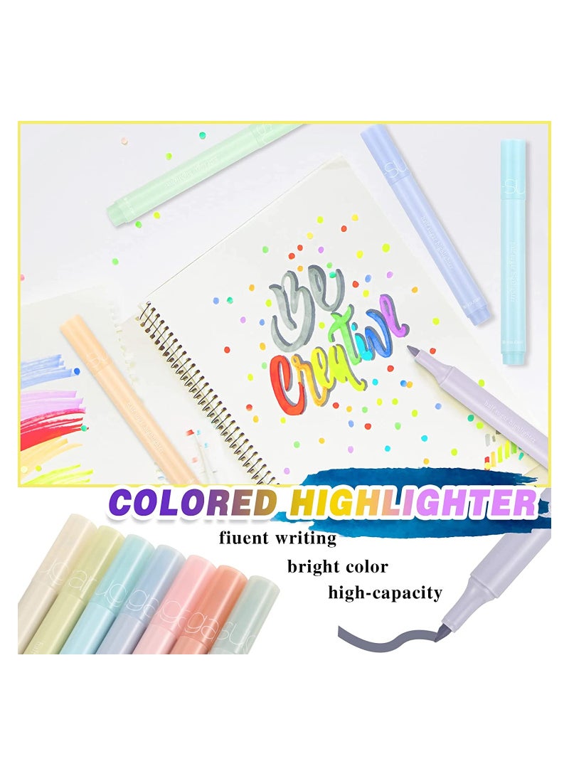 KASTWAVE SYOSI Aesthetic Highlighters, with Chisel Tip Markers Multicolor Aesthetic Pens, Stationary for Office School Supplies, Simple Style,12 Pieces - Image 4