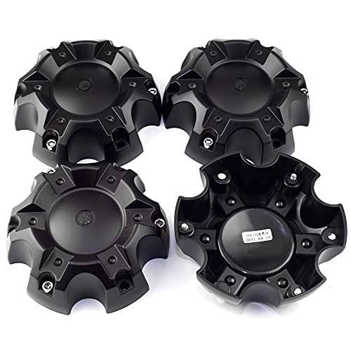 غطاء مركز العجلات GTownWorks 555 بوصة لغطاء مركز Ballistic 4 عبوة غطاء مركزي أسود بديل 6 مسامير
