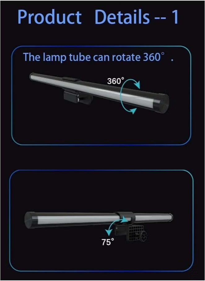 روك بو إضاءة شاشة الكمبيوتر مع إضاءة محيطة متغيرة بثلاثة ألوان RGB، إضاءة شاشة بدون وهج، مصابيح مكتبية للقراءة الإلكترونية LED تعمل بمنفذ USB مع التحكم باللمس للمكتب/المنزل/الألعاب/المكتب 442 × 24 مم - Image 5