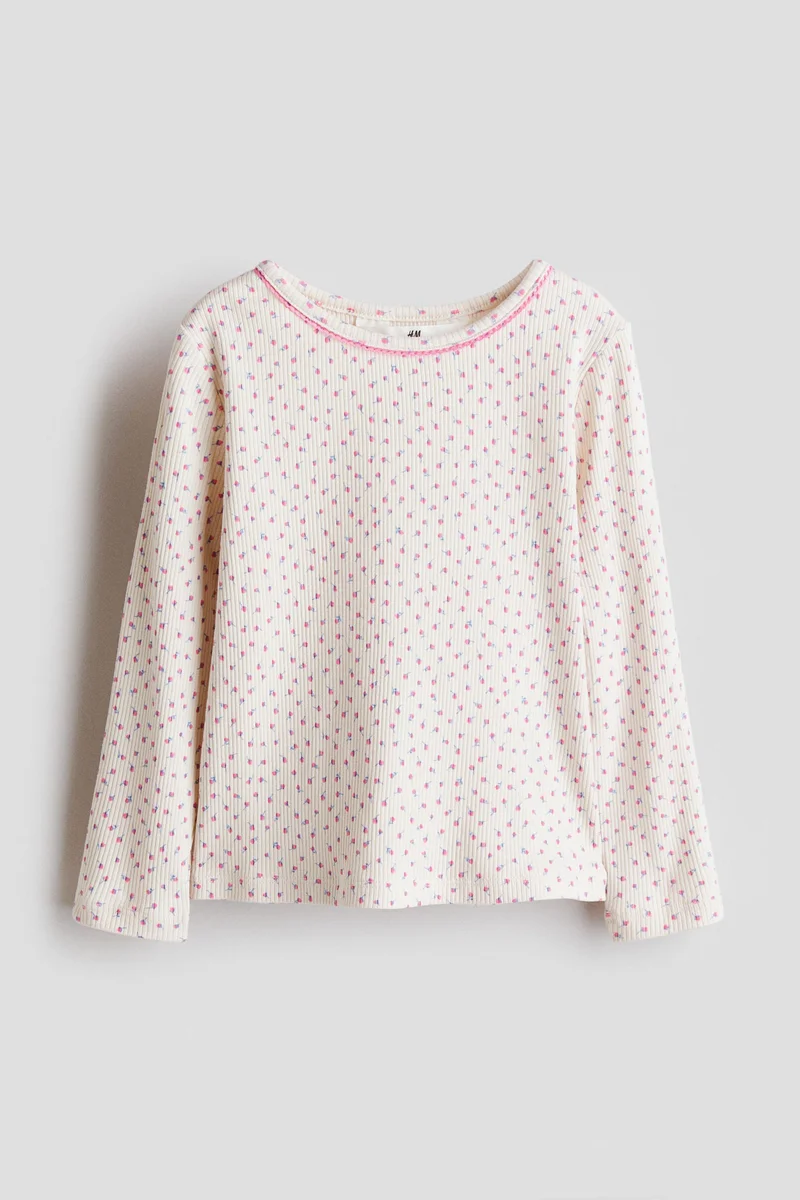 اتش اند ام بلوزة من القطن المرن