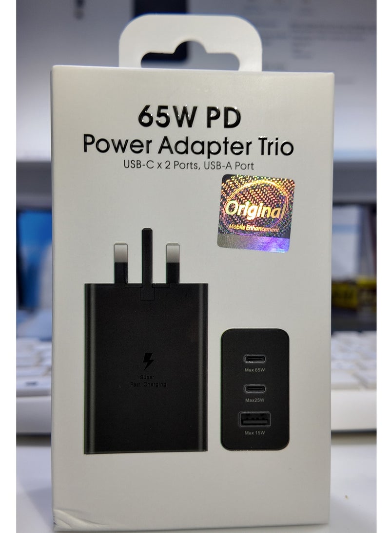 Trio Black 65W Fast PD Power Adapter – Trio USB C Ports (2x USB-C, 1x USB-A) Comprehensive High-Power Charging Bundle - Image 4