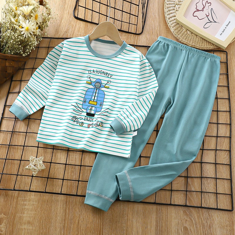 Children''s Clothing Autumn Home Clothes Wholesale New Children''s Clothing Children''s Intimates Set Pure Cotton Baby Autumn Clothes Long Pants Baby Pajamas - Image 1