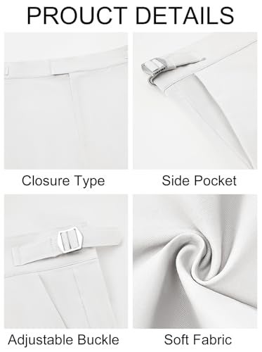 PASLTER Mens Chinos Pants Slim Fit Stretch Flat-Front Skinny Dress Suit Pants Cotton Slacks - Image 5