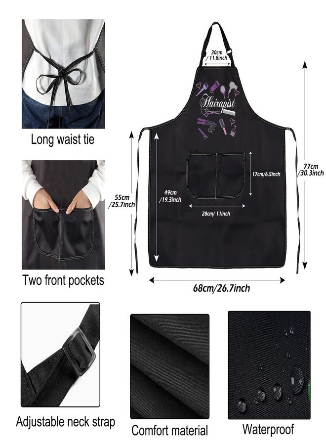 PXTIDY Hair Stylist Apron With Pockets Barber Aprons Beauty Salon Aprons Hair Stylist Gift Waterproof Apron Adjustable (Hairapist Apron) - Image 3