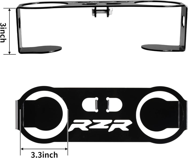 Kihor Polaris RZR Garb Bar Cup Holder - Black, Compatible with RZR 900/570/800/XP 1000/XP Turbo - Image 3