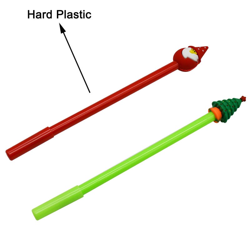 Maydahui 28 PCS Novelty Christmas Series Rollerball Pens Christmas Tree Snowman Reindeer Santa Claus Style Black Gel Ink for Office School Party - Image 3