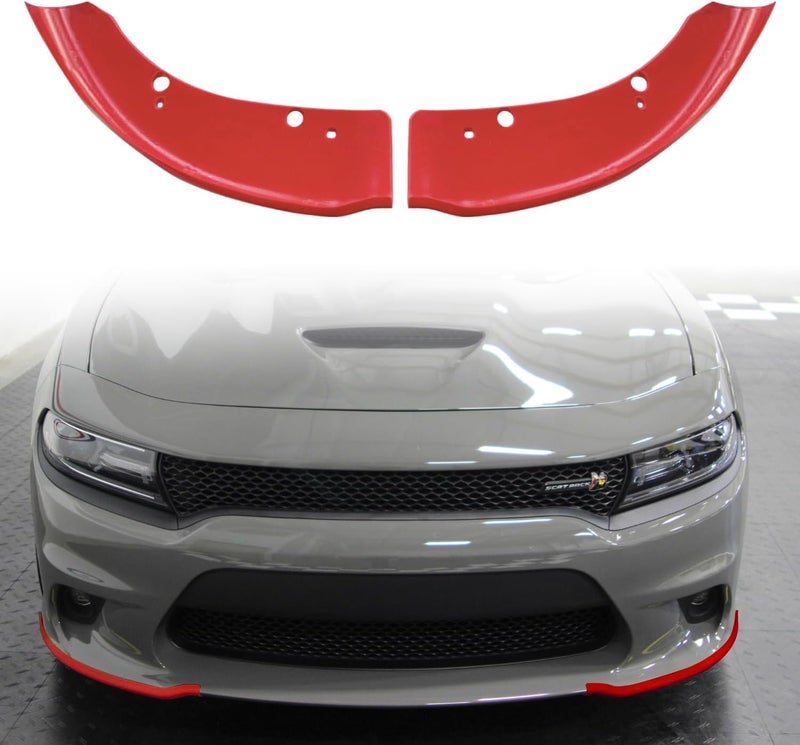 Collect Light Front Bumper Lip Splitter Protector for 2015-2024 Dodge Charger Scat Pack/SRT & 2019-2024 Charger GT/RT (Red) - Image 1
