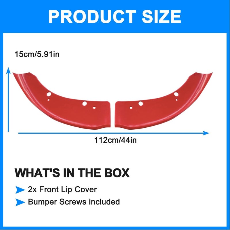 Collect Light Front Bumper Lip Splitter Protector for 2015-2024 Dodge Charger Scat Pack/SRT & 2019-2024 Charger GT/RT (Red) - Image 4