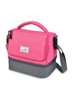 LunchBots LunchBots Duplex Insulated Lunch Bag - Dual Section Design Fits LunchBots Uno, Duo, Trio, Quad, Rounds, Bento Cinco Perfectly - Roomy Thermal Lunch Bag for Kids and Adults - Pink  - Image 1