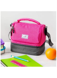 LunchBots LunchBots Duplex Insulated Lunch Bag - Dual Section Design Fits LunchBots Uno, Duo, Trio, Quad, Rounds, Bento Cinco Perfectly - Roomy Thermal Lunch Bag for Kids and Adults - Pink  - Image 5