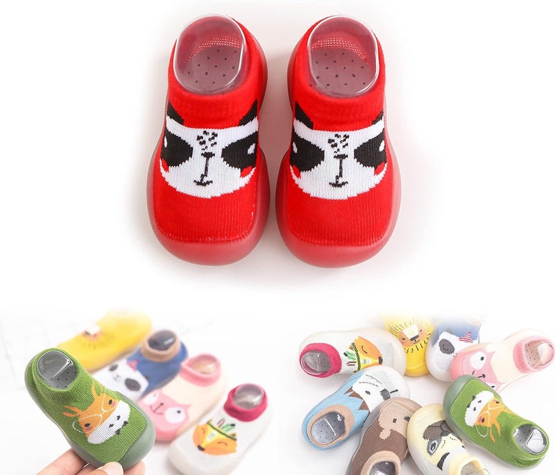 Non-Slip Baby Slippers, Unisex Baby Socks Shoes, Kids Baby Girl Boys Toddler Anti-Slip Slippers, Socks Cotton Shoes, Flexible Cozy Breathable Shoes for Baby Toddler Infant Child Kid (18-24M,H) - Image 1